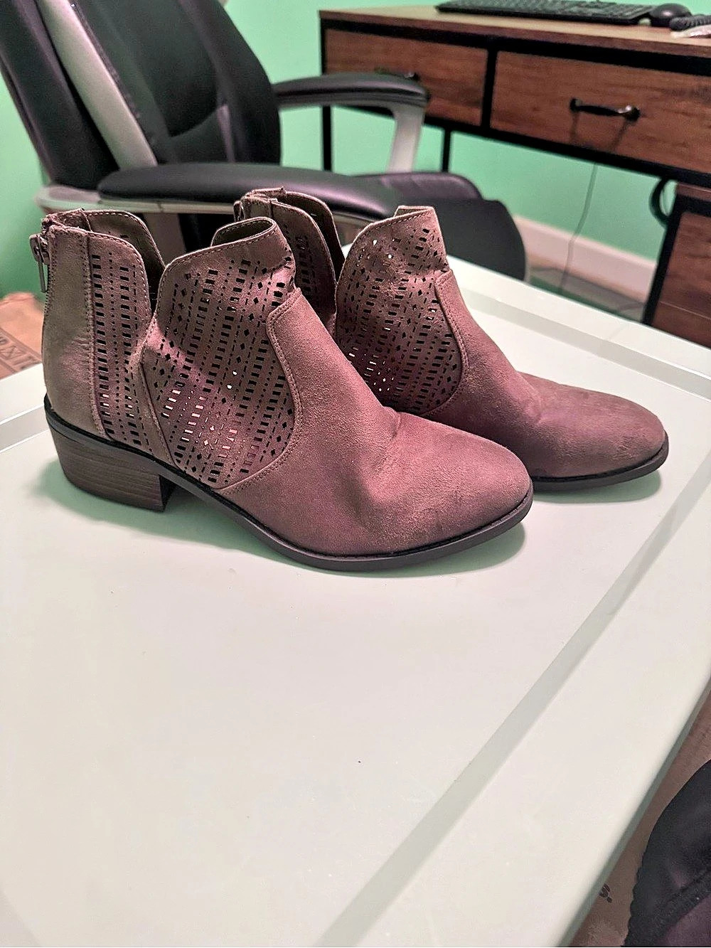 New Direction Women's Perforated Ankle Boots